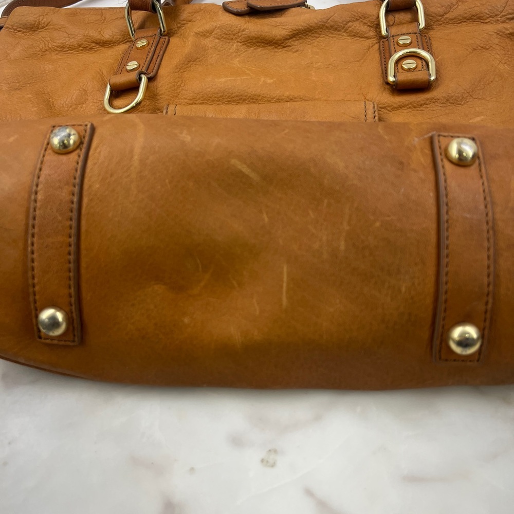 J. Crew 🧡 Marlow Cognac Brown Leather 🧡 Two Tone Hobo Bag Purse Tote - Picture 12 of 15